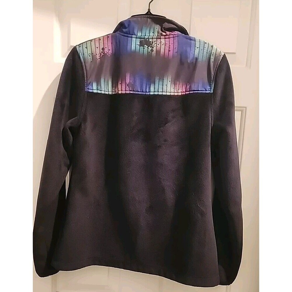 Fila Jacket Womens XS Black Rainbow Sport Soft Plush Fleece Full Zip Outdoor - Picture 8 of 10